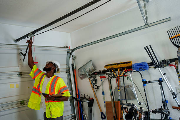 Professional Garage Door Panel Replacement technician working in Caribou, ME